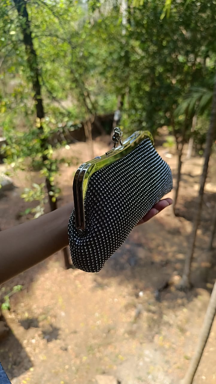 Black Glitter Purse