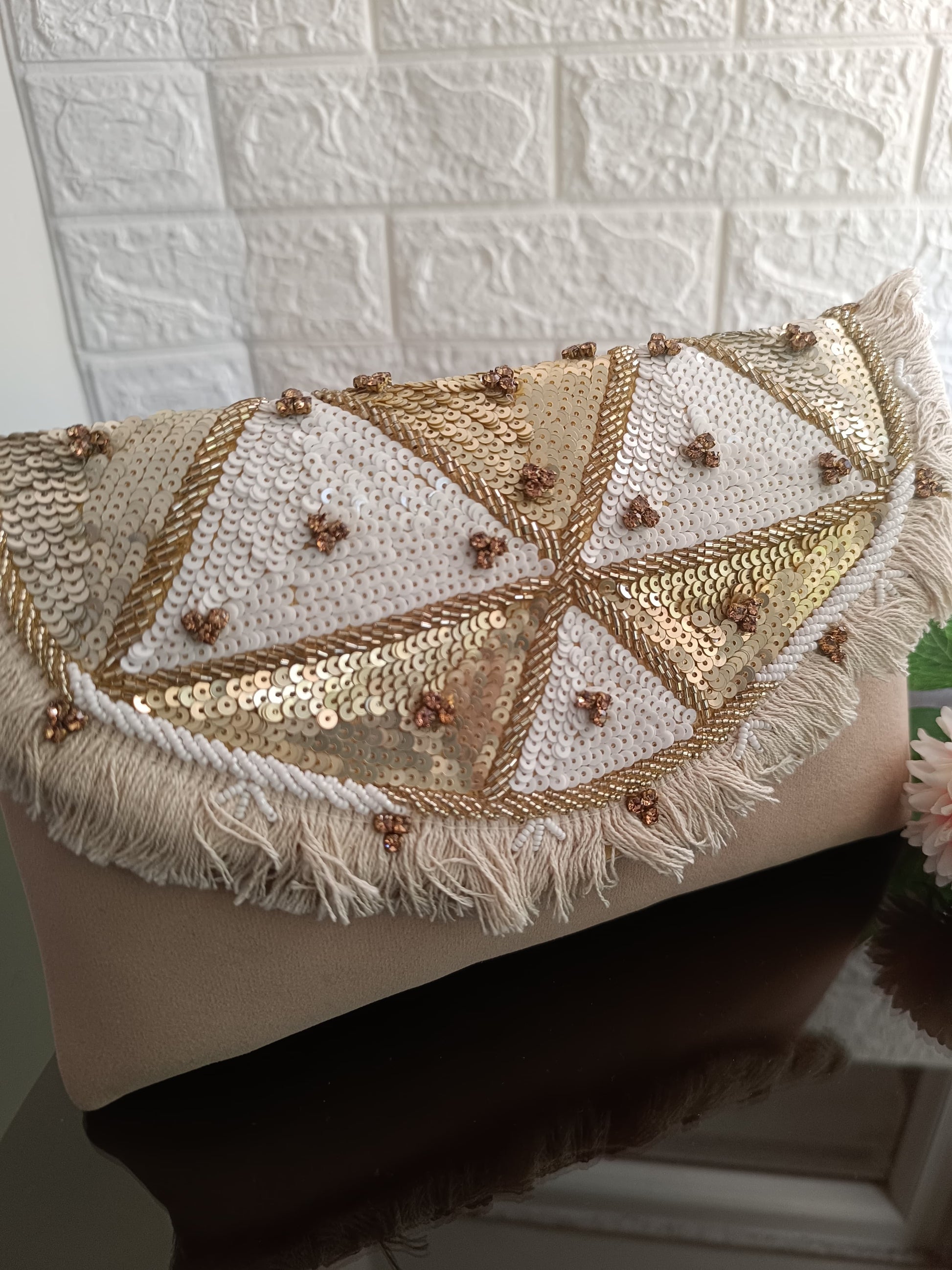 Golden Sequin Banjara Boho Purse